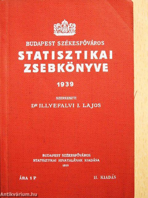 Budapest Székesfőváros Statisztikai Zsebkönyve 1939