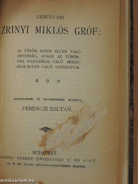 Szigeti veszedelem/A török afium ellen való orvosság