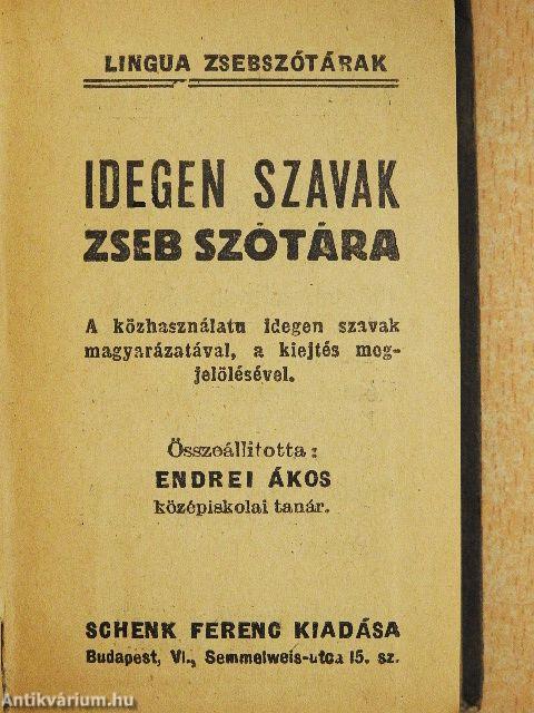 Idegen szavak zseb szótára