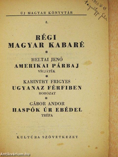 Régi magyar kabaré