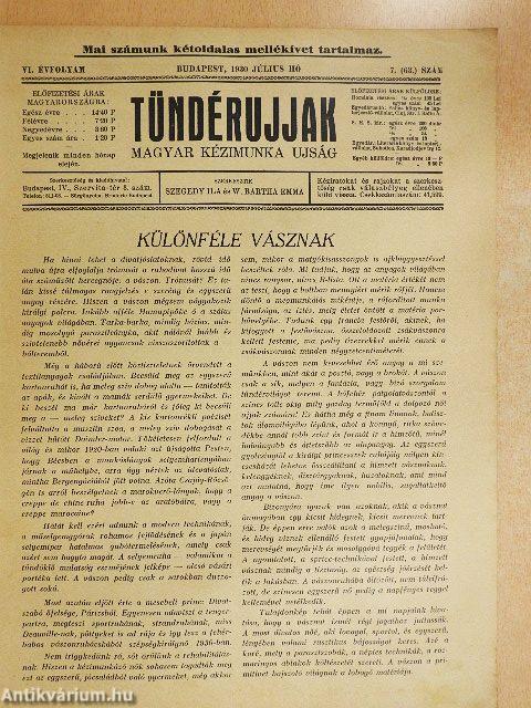 Tündérujjak 1930. július