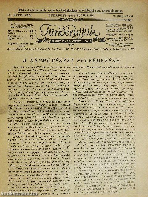 Tündérujjak 1933. július