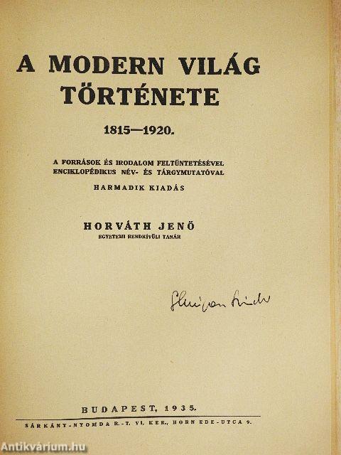 A modern világ története 1815-1920