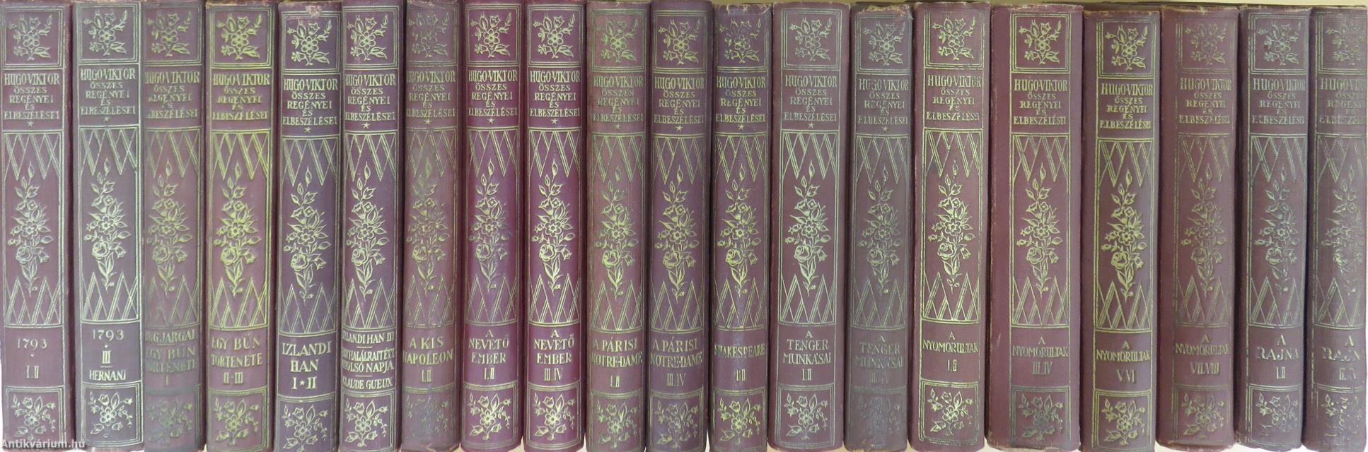 Hugo Victor összes regényei és elbeszélései 1-20. (dedikált példány)