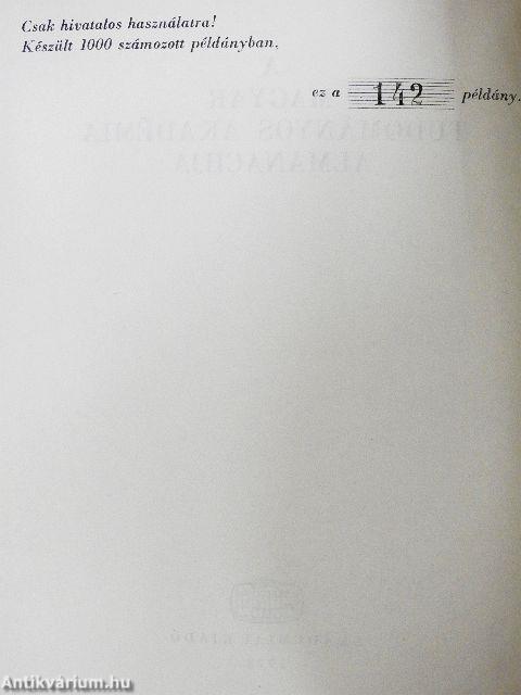 A Magyar Tudományos Akadémia Almanachja 1970