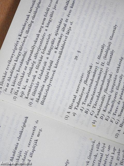 A Magyar Tudományos Akadémia Almanachja 1970