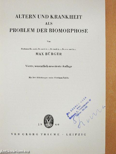 Altern und Krankheit als problem der Biomorphose