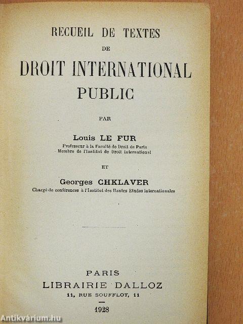 Recueil de textes de droit international public