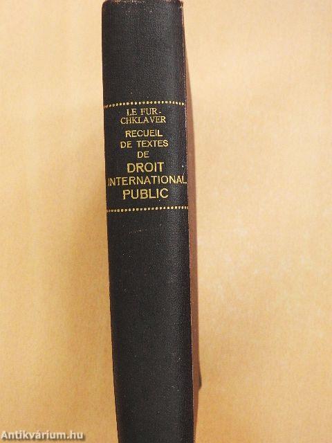 Recueil de textes de droit international public