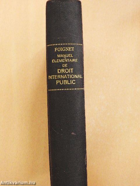 Manuel élémentaire de droit international public