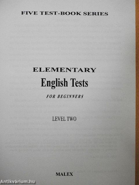 Elementary English Tests for beginners Level 2