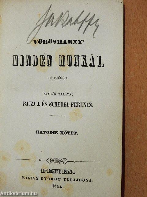 Vörösmarty' minden munkái VI-VII. (töredék)