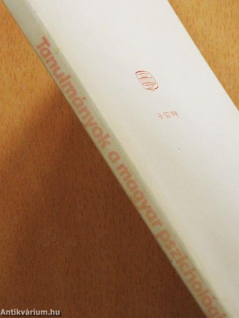 Tanulmányok a magyar pszichológia történetéből