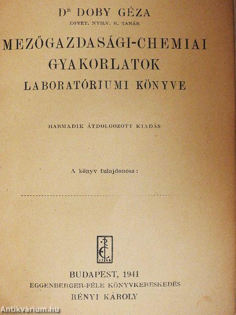 Mezőgazdasági-chemiai gyakorlatok