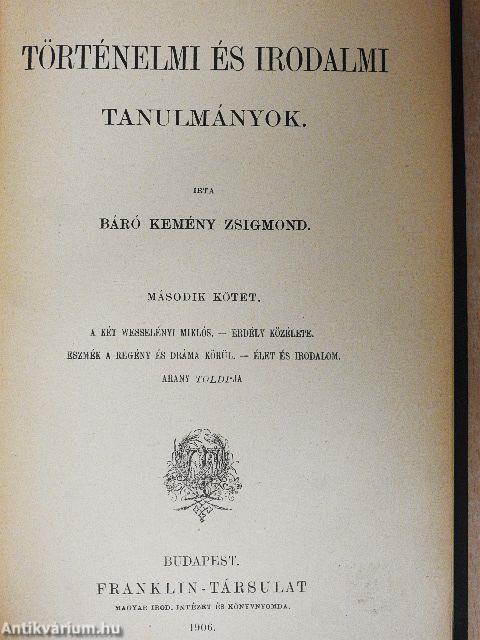 Történelmi és irodalmi tanulmányok II. (töredék)