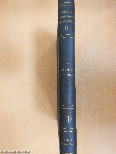 Történelmi és irodalmi tanulmányok II. (töredék)