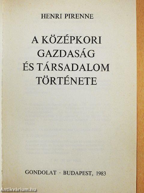 A középkori gazdaság és társadalom története