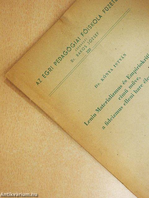 Lenin Materializmus és Empiriokriticizmus című műve, a feudalizmus elleni harc éles fegyvere