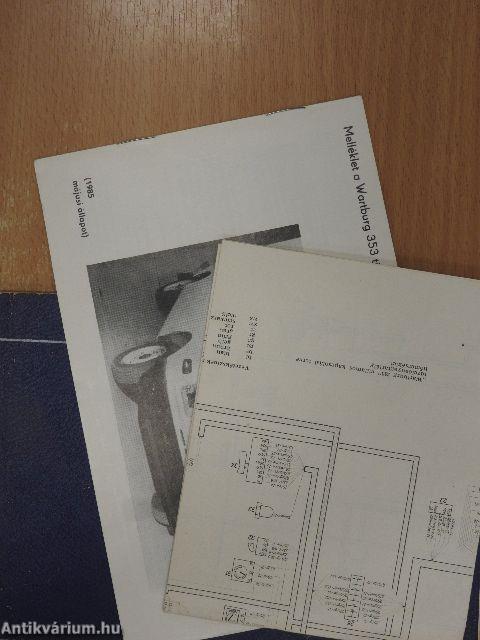 Üzemeltetési útmutató Wartburg 353 típusú személygépkocsihoz