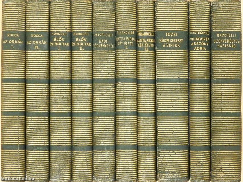 "10 kötet az Olasz-Magyar Könyvtár sorozatból (nem teljes sorozat)"