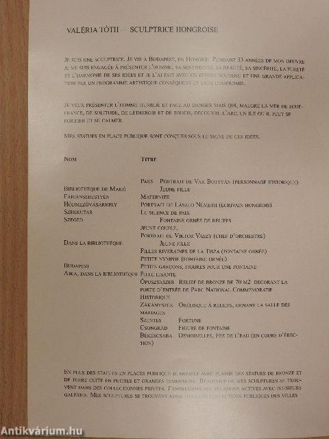 Valéria Tóth - Sculptrice Hongroise