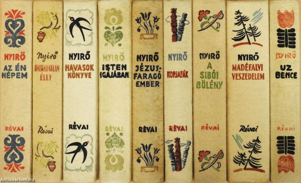"9 kötet a Nyirő József munkái sorozatból (nem teljes sorozat)"