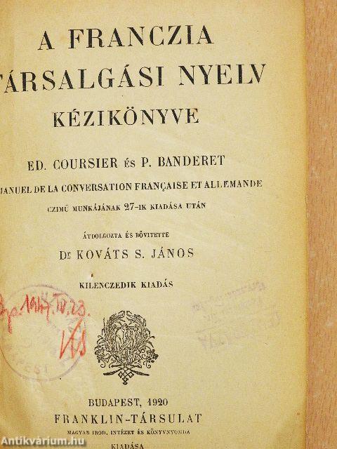 A franczia társalgási nyelv kézikönyve