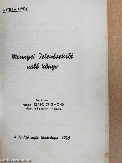 Mennyei Jelenésekről való könyv