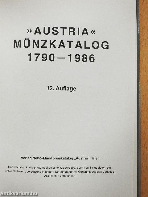 »Austria« Münzkatalog 1790-1986