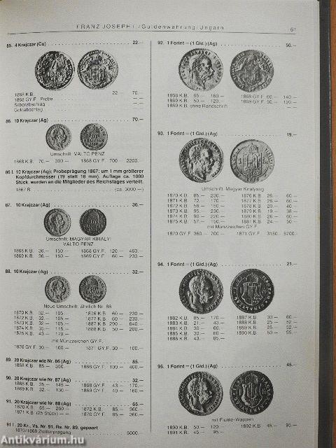 »Austria« Münzkatalog 1790-1986