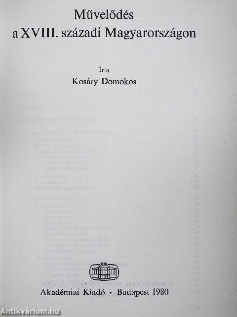 Művelődés a XVIII. századi Magyarországon