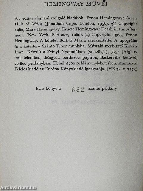 Afrikai vadásznapló/Halál délután