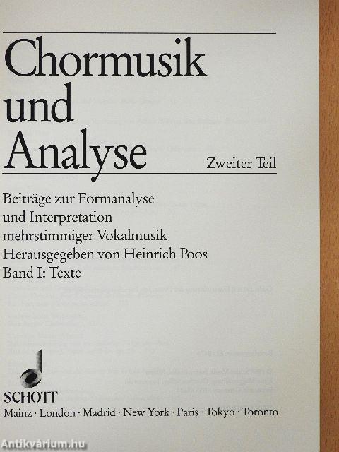 Chormusik und Analyse I-II.