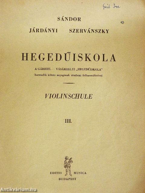 Hegedűiskola III.