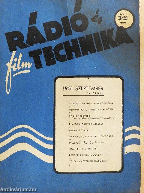 Rádió és filmtechnika 1951. szeptember