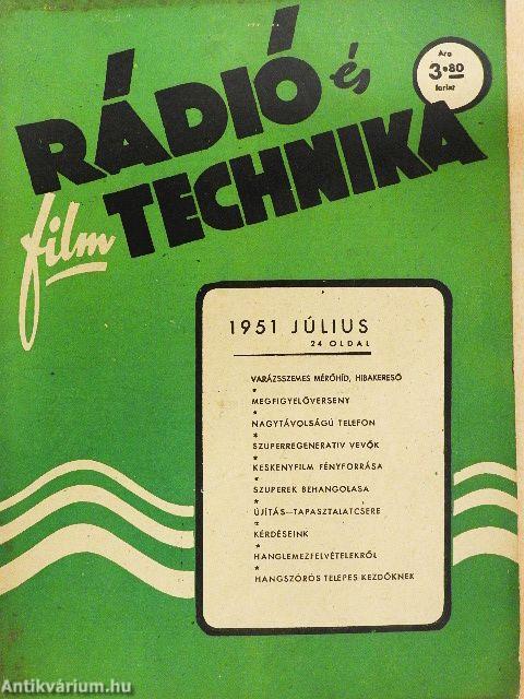 Rádió és filmtechnika 1951. július
