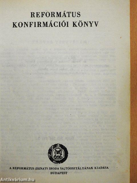 Református konfirmációi könyv