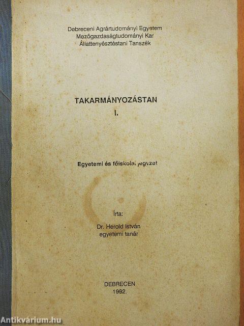 Takarmányozástan I.