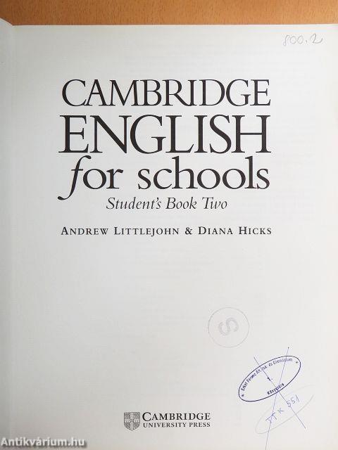 Cambridge English for Schools - Student's Book Two