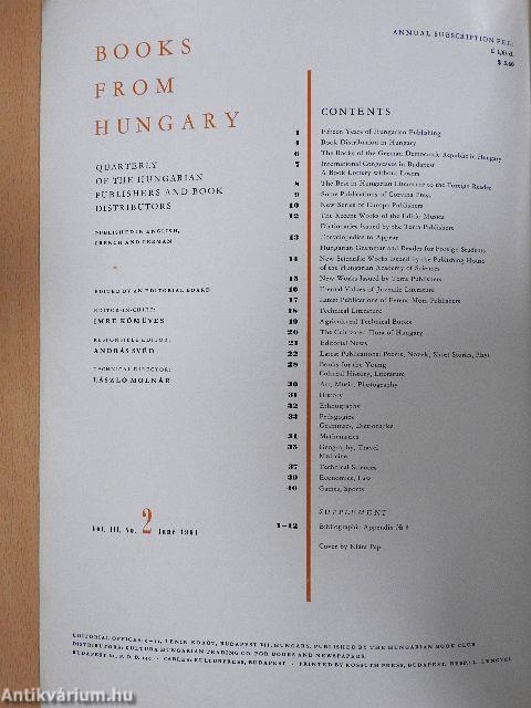Books from Hungary 1961. 2