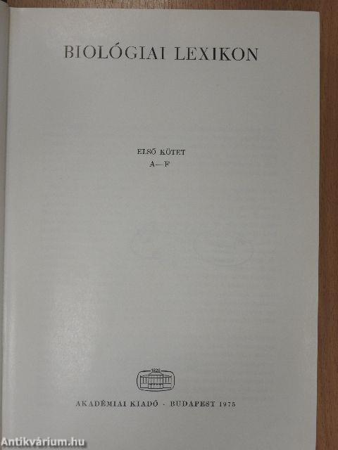 Biológiai lexikon 1-4.