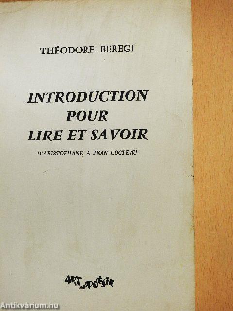 Introduction pour Lire et Savoir