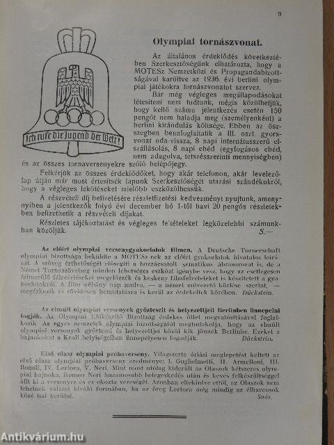 Magyar torna 1935-1936. január-december