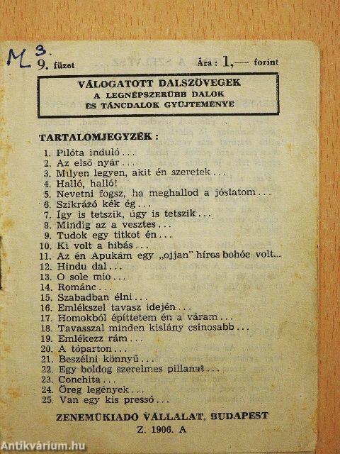 Válogatott dalszövegek 9.