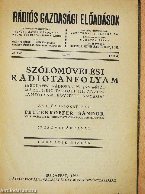 Szőlőművelési rádiótanfolyam