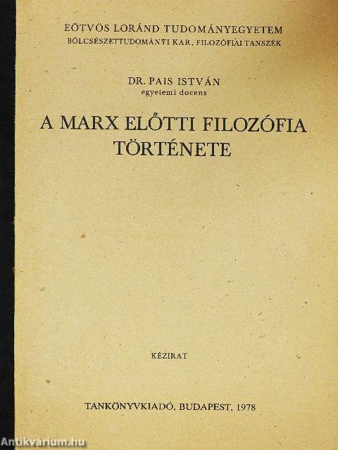A Marx előtti filozófia története