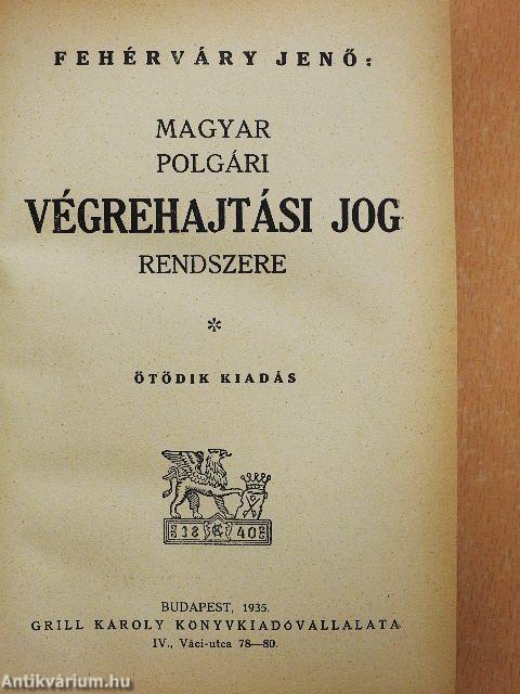 Magyar polgári végrehajtási jog rendszere