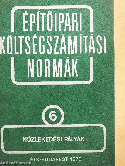 Építőipari költségszámítási normák 6.