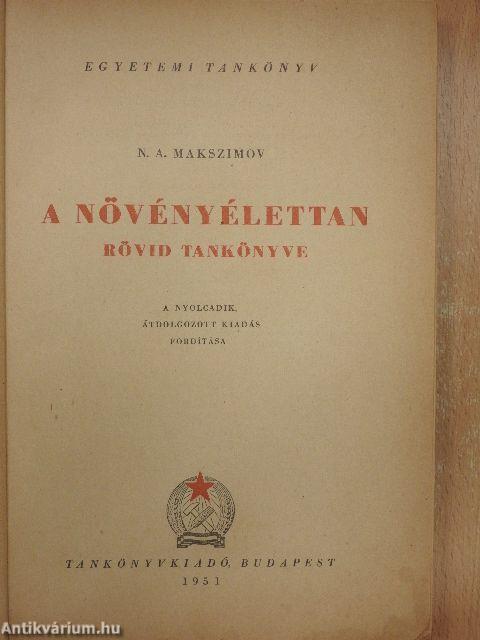 A növényélettan rövid tankönyve