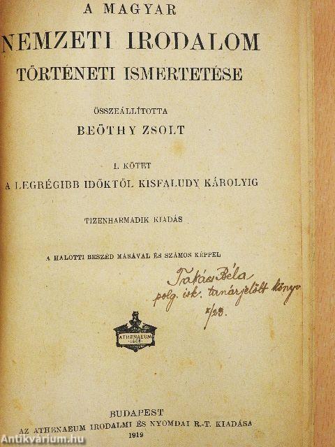 A magyar nemzeti irodalom történeti ismertetése I-II.